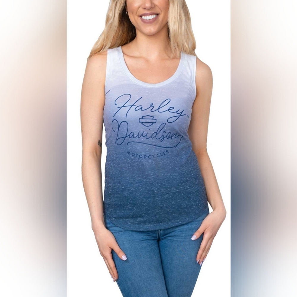 Harley-Davidson "Pretty Gradient Tank Top" Heathered Blue Ombre | Women's Size S